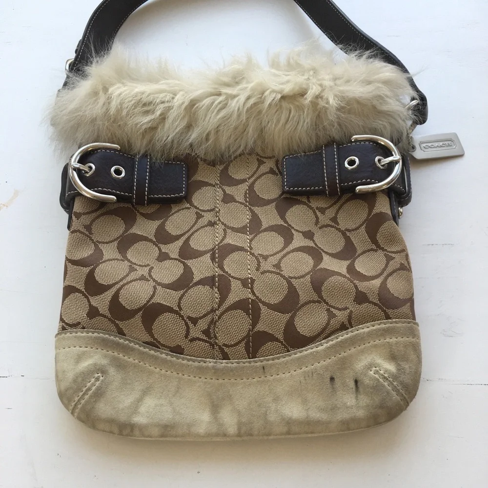 Coach Fur trim Bag